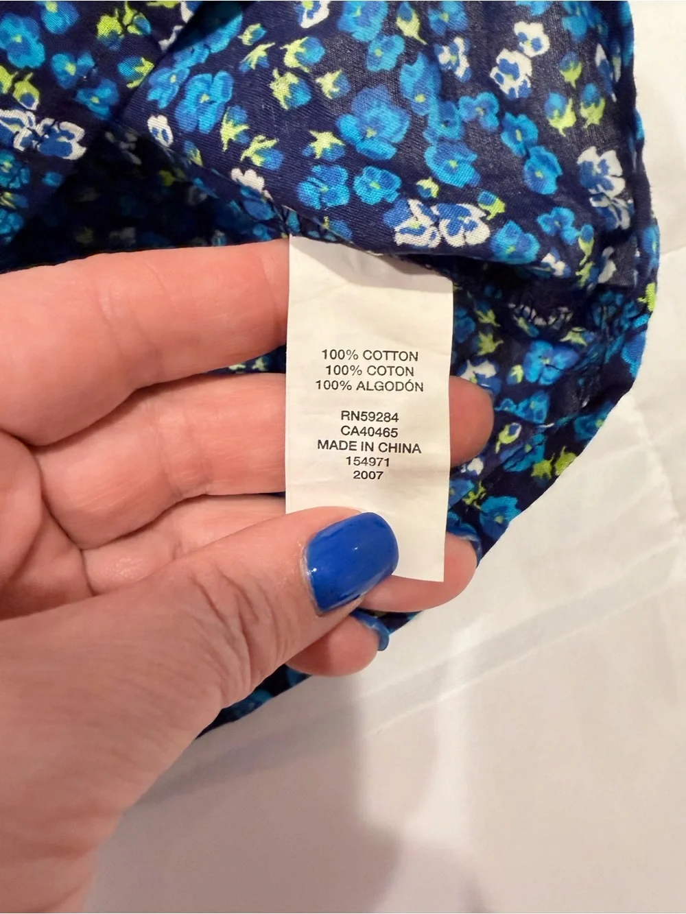 The Children's Place Navy Blue Floral Button-Front Peplum Top